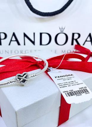 Срібний браслет пандора pandora 592645c01 сім'я це головне серце нескінченність срібло s925 ale нове