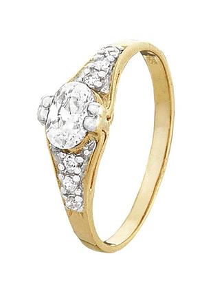 Серебряное кольцо с фианитами, размер 16,5, вес: 1.6 г