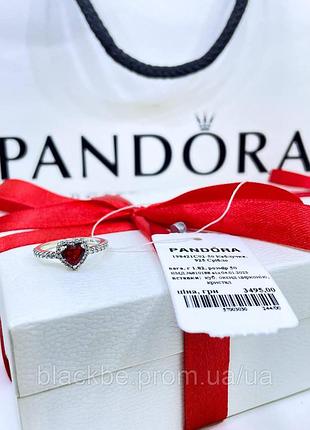 Срібне кільце пандора pandora 198421c02 щирі почуття серце червоне срібло проба s925 ale нове 925, 19, нове