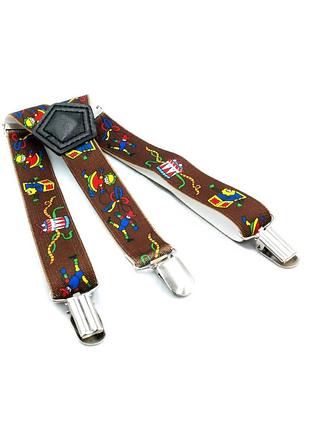 Подтяжки детские weatro коричневые det-pd-044