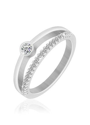 Серебряное кольцо с фианитами