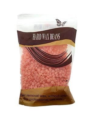 Воск пленочный горячий для депиляции hard wax beans 300 гр в пакете ,разные ароматы вид номер 2 розовый