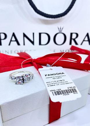 Срібне кільце пандора pandora 193004c01 асиметричне з паві-каменям срібло s925 ale нове з биркою