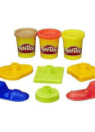 Набір пластиліну play-doh відерце пікнік 3 баночки та формочки (23414-23412)