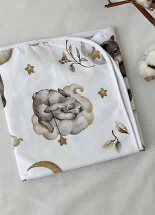 Пелюшки непромокальні baby comfort 80*50 см люкс сплячі звірята