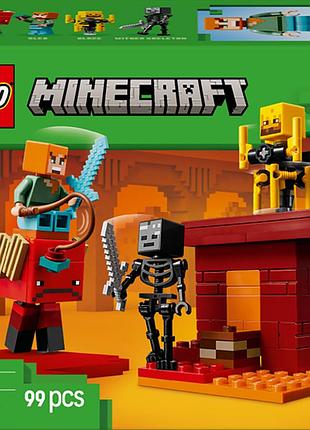 Конструктор lego minecraft битва з лавою в незері 99 деталей (21266)