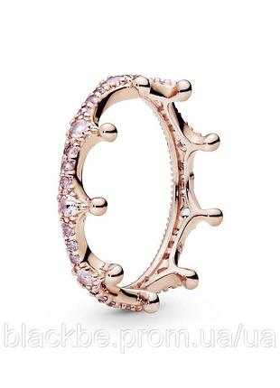 Срібне кільце пандора pandora 187087npo королівська розкіш корона срібло рожеве золото ale met нове