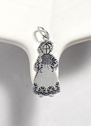 Подвеска серебряная кукла мотанка для цепочки или шнура