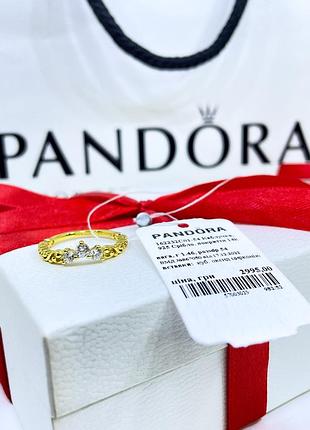 Срібне кільце пандора pandora 162232c01 королівська тіара із завитками срібло золото ale met нове
