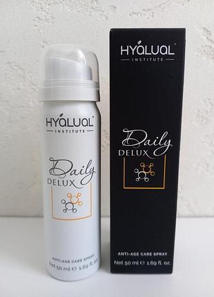 Спрей для лица с гиалуроновой кислотой daily delux anti age care spray hyalual, 50 мл