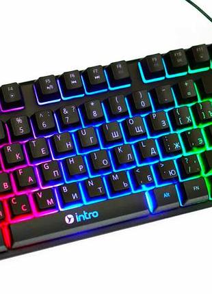 Usb-клавіатура з rgb-підсвіткою eng/ru keyboard dx750