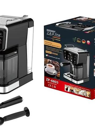 Кофемашина zepline zp-6803 3000вт с функцией горячего и холодного эспрессо, 20 бар, сенсорное управление