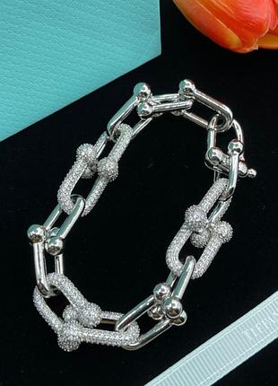 Браслет tiffany hardwear silver luxe / тиффани хардуэр серебро люкс качество