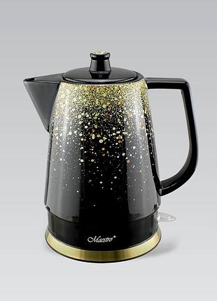 Електрочайник керамічний 1.5 л maestro mr-074-gold електрочайник із кераміки 1500 вт чайник дисковий