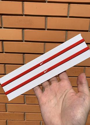 Повязка на голову nike skinny hairband красная (1шт)