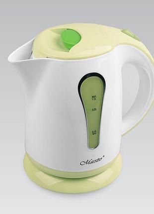 Электрический чайник 1л дисковый maestro mr-028-green электрочайник 1000вт для дома, офиса, дачи