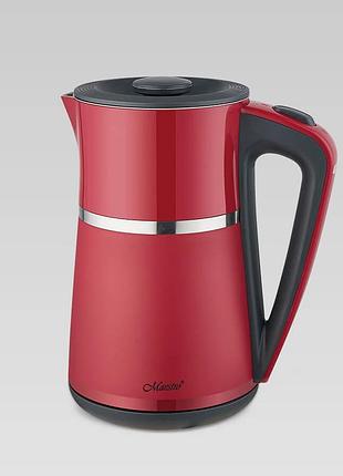 Электрический чайник 1.7л дисковый maestro mr-030-red электрочайник 2200вт для дома, офиса, дачи