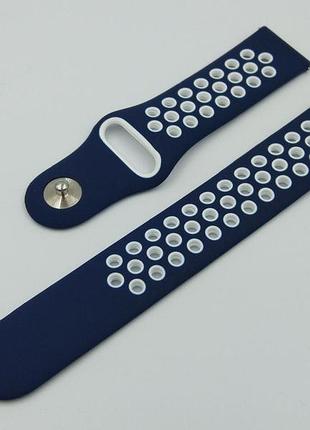 Силиконовый ремешок sport nike style для xiaomi amazfit bip / lite / 20 мм синий / белый 1674p