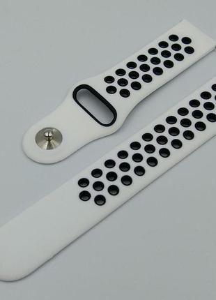 Силиконовый ремешок sport nike style для xiaomi amazfit bip / lite / 20 мм белый / черный 1674p