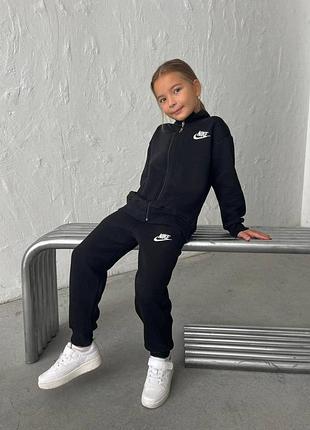 Спортивний костюм-трійка nike тринитка начіс 158-164 чорний