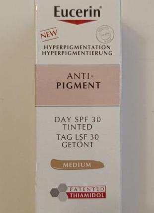 Тональний крем відтінок медіум.(7мл)
eucerin anti-pigment tinted day care spf30