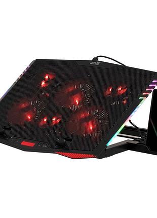 Подставка для ноутбука 2e gaming cpg-005, до 17.3", 2xusb-a, lcd/phone holder, rgb, чёрный