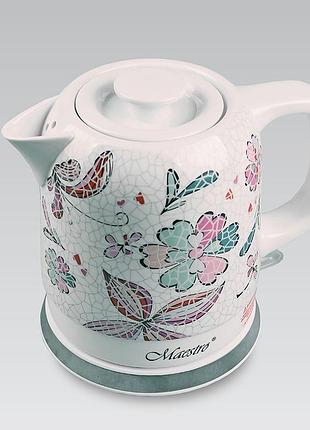 Електрочайник керамічний 1.5 л maestro mr-068-flowers електрочайник із кераміки 1200 вт чайник дисковий