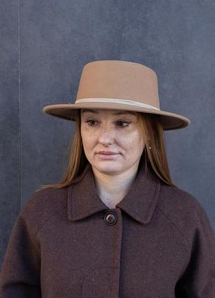 Капелюх вовняний жіночий каноття d.hats колір бежевий