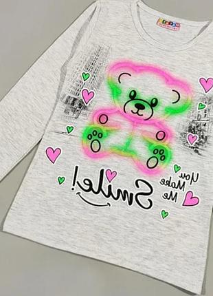 Детская кофта на девочку с мишками размеры 122-128