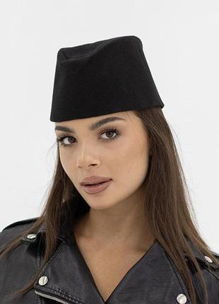 Пилотка из кашемира d.hats черного цвета