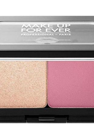 Хайлайтер и румяна для лица make up for ever artist face color power duo s214 h106 5g