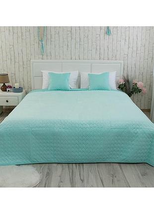 Покрывало двусторонее руно 180x220 см - велюр tiffany мятный (22253)