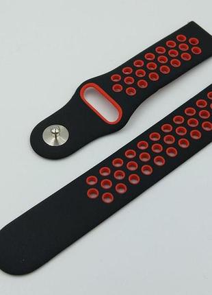 Силиконовый ремешок sport nike style для xiaomi amazfit bip / lite / 20 мм черный / красный 1674p