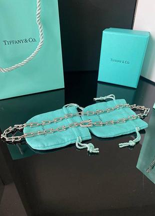 Тиффани цепь крупная посеребрение / с цирконием / упакована в мешочек tiffany