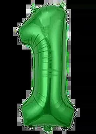 Фольгированная цифра 1 зелёная, 32" (81 см)