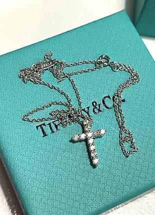 Крестик тиффани посеребрение гравировки tiffany