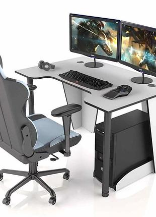 Геймерский стол xgamer basic серия xg12 на металлических ножках белый + чёрный ширина 120 см