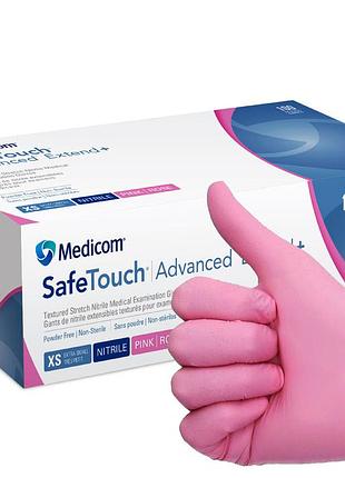 Перчатки medicom safe touch,медицинские перчатки, нитрил, размер xs, розовые