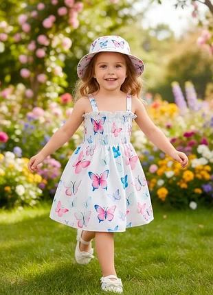 Сарафан для девочек с шляпкой
