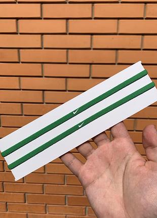 Повязка на голову nike skinny hairband зеленая (1шт)