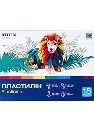 Пластилин 18 цв. 360 г kite classic (k-085)