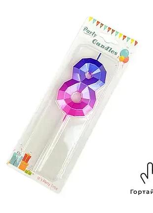 Свічка цифра “0” омбре — серія diamond, 6,9 см*