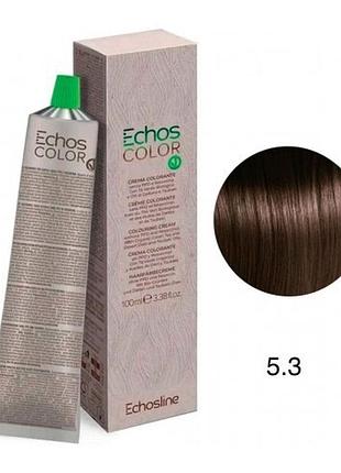 Крем-фарба для волосся echosline echos color colouring cream колір золотистий світлий шатен 5.3
