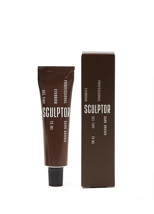Sculptor гель краска для бровей 15мл / brow tint / alla zayats / dark brown