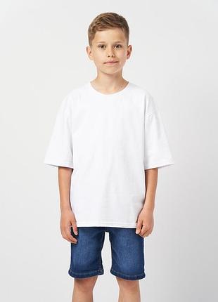 Футболка оверсайз базовая однотонная подросток смайл тайм oversize smiletime белый, 158