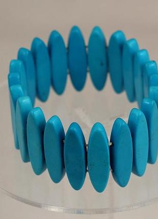 Браслет xuping jewelry имитация бирюзы забор 18 см серебристый