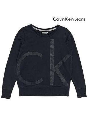 Оригинальный женский свитшот calvin klein xs черный котоновый хлопковый лонгслив реглан женское худи клвин кляйн клейн женская кофта водолазка ,1 2