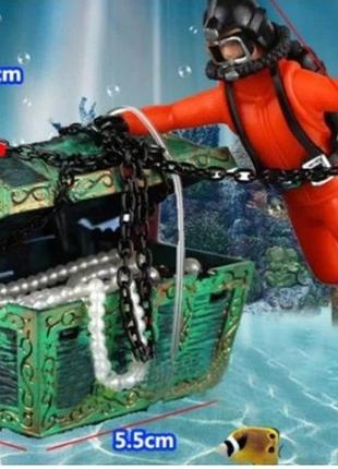 Фигурка аквалангиста в аквриум украшение для аквариума