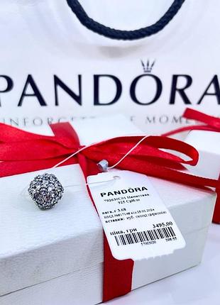 Срібний шарм підвіска намистина пандора pandora 792630c01 блискуче паве срібло s925 ale нове
