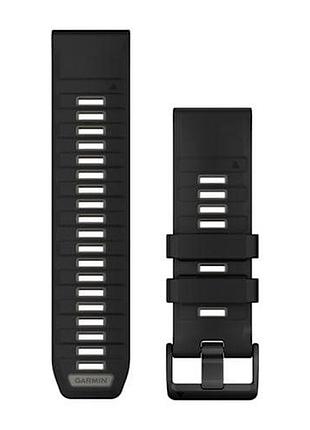 Ремінець garmin fenix 8, 26mm, qf blk/pebble gry silicone band